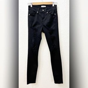 Good American - Good Legs - Distressed Skinny Jeans - Black - 0